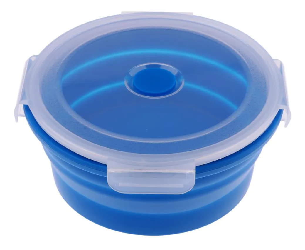 Recipiente Para Alimentos Dobrável De Silicone Redondo - 2