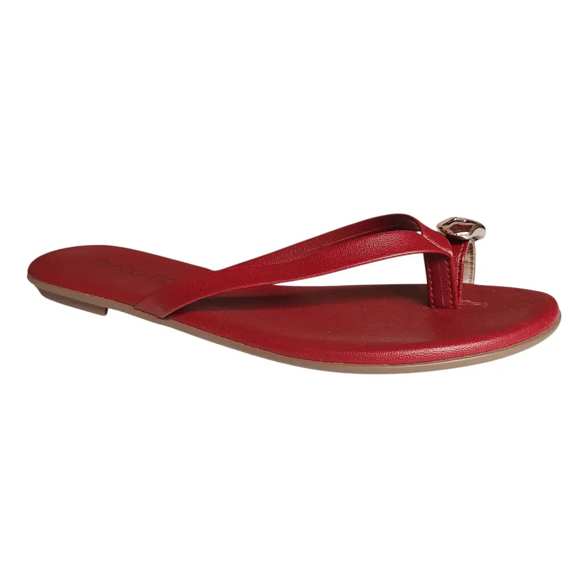 Beira Rio Rasteirinha Leve Detalhe Dourado 8384.767 Vermelho N°37 - 1
