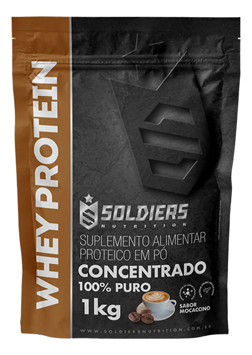 Whey Protein Concentrado 1Kg Sabor Mocaccino Soldiers Nutrition - 1