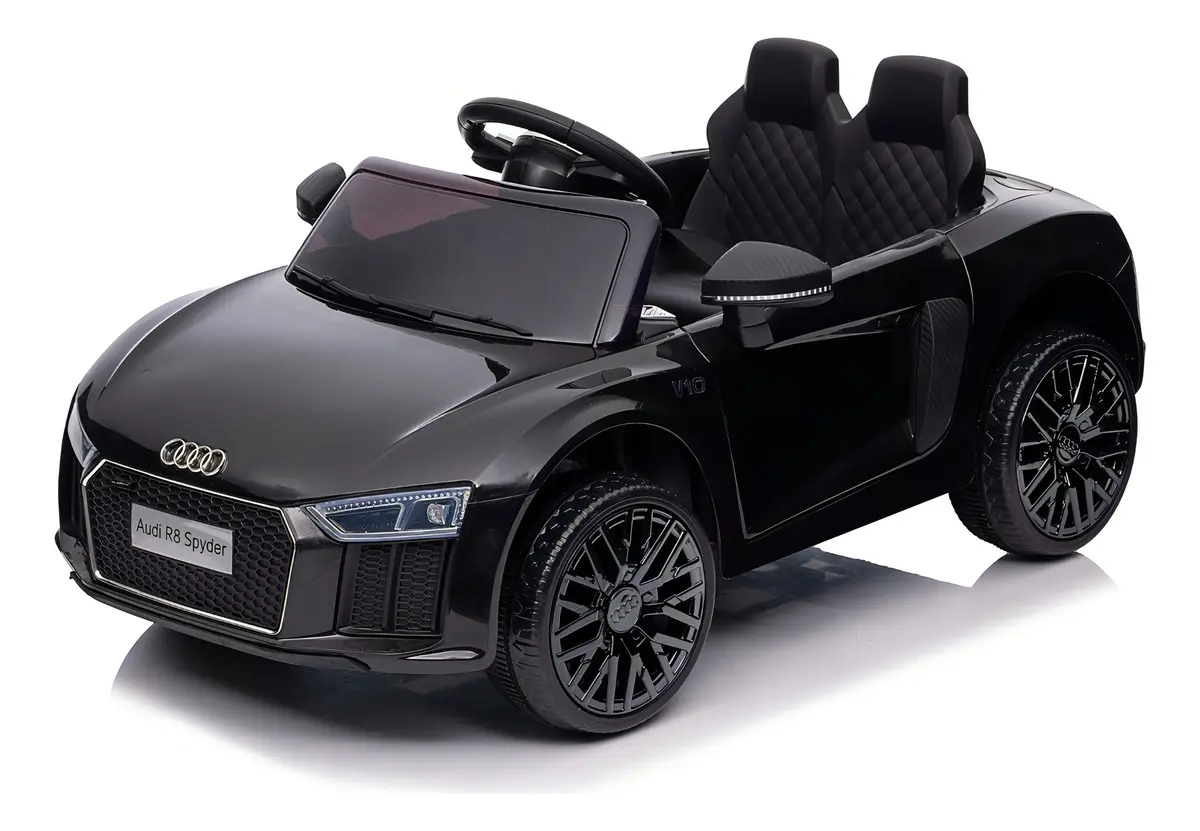 Carro elétrico com controle remoto audi r8 preto shiny toys - 1