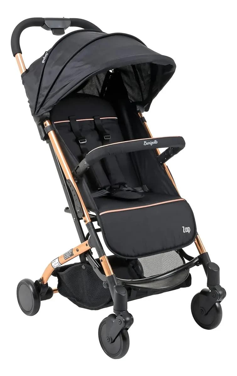 Carrinho de Bebê Compacto Zap Preto Cobre com Alça Burigotto - 1