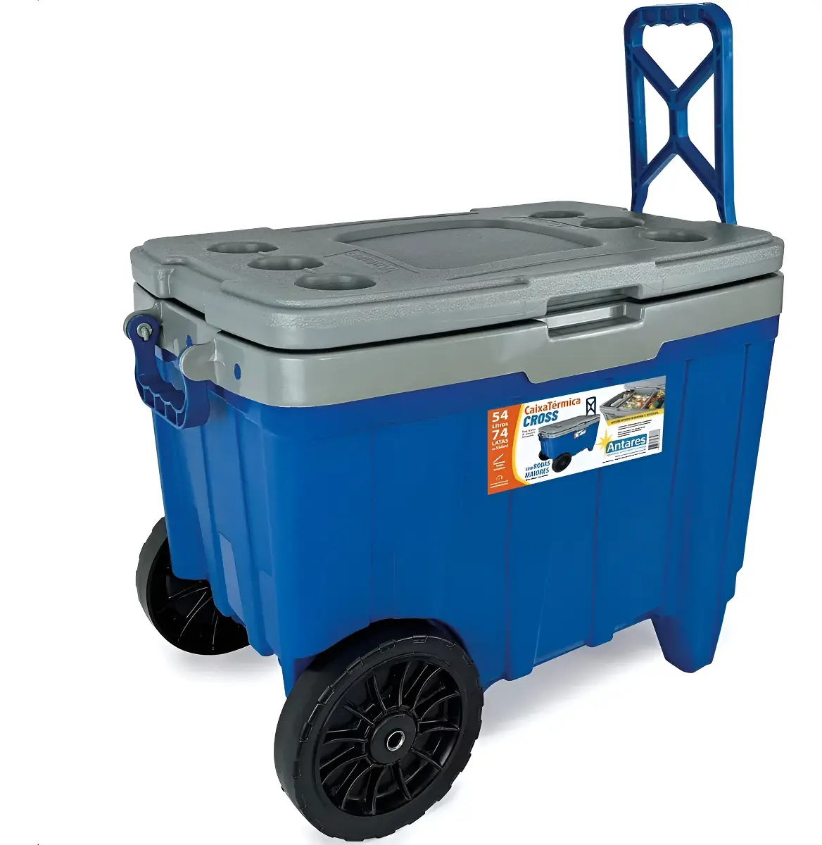 Caixa Térmica Cooler 54 Litros Rodas Grandes Praia Camping - 1