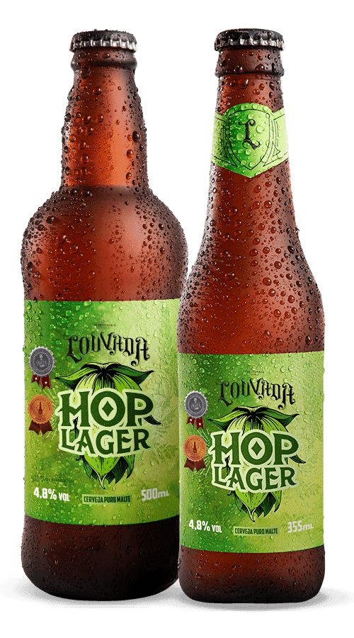 Cerveja Louvada Hop Lager Garrafa 355ml - 1