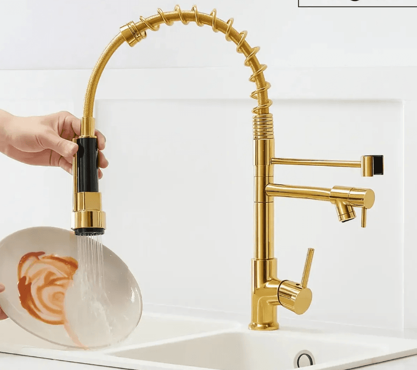 Torneira Monocomando Cozinha Flexivel Gourmet Bancada Dourad - 2