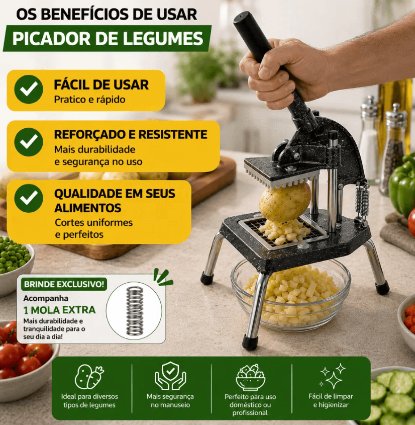 Cortador e Fatiador de Legumes Frutas e Batatas - 1