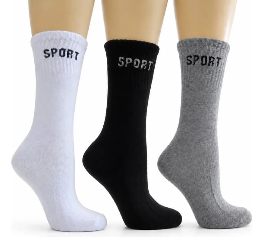 Kit 12 Pares Meias Cano Longo Unissex Alto Academia Sport - 1