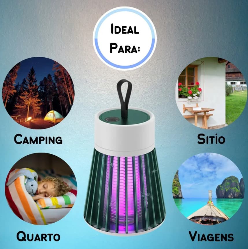 Lâmpada Led Uv Mata Mosquitos Portátil Recarregável Usb B - 1