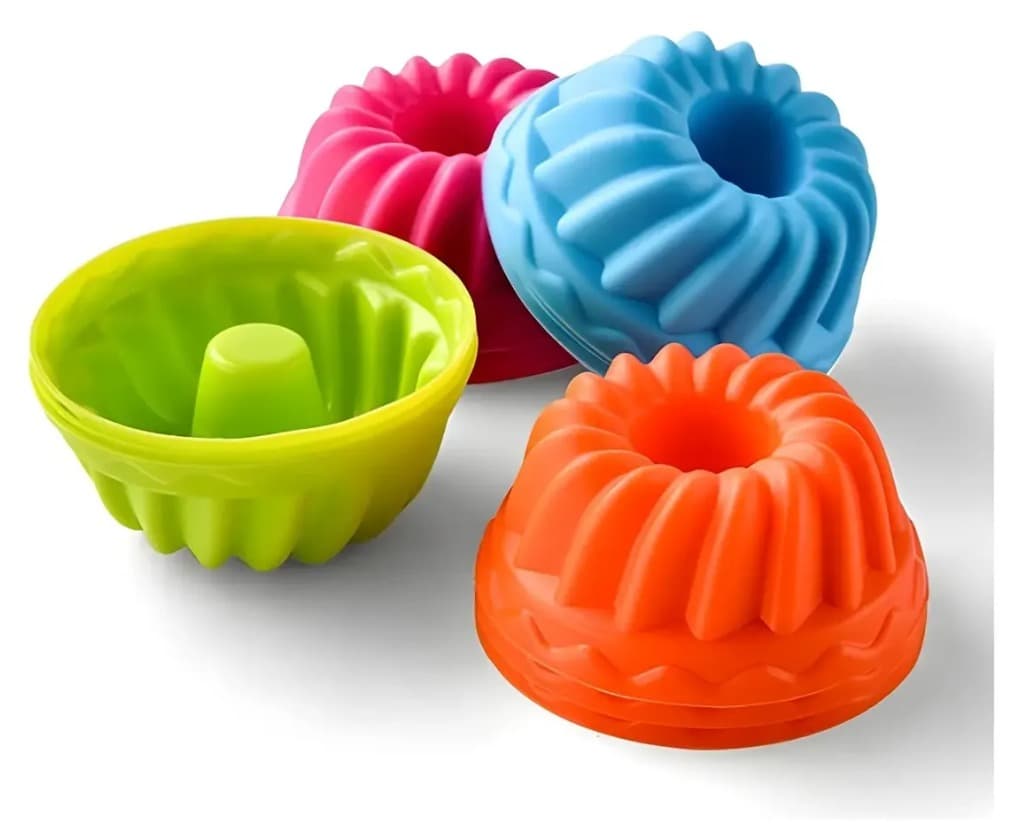 Kit 12 Formas de Silicone para Pudim Bolo Mini Forminhas coloridas - 1