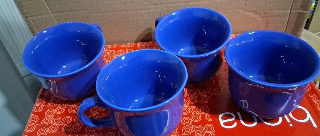 Kit 4 xícaras de chá Biona azul - Sem Pires - 2