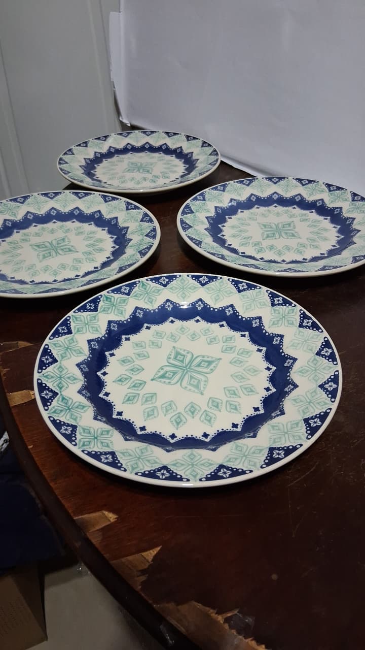 Conjunto 4 Pratos Rasos Cerâmica Biona Donna Lola 24cm - 1