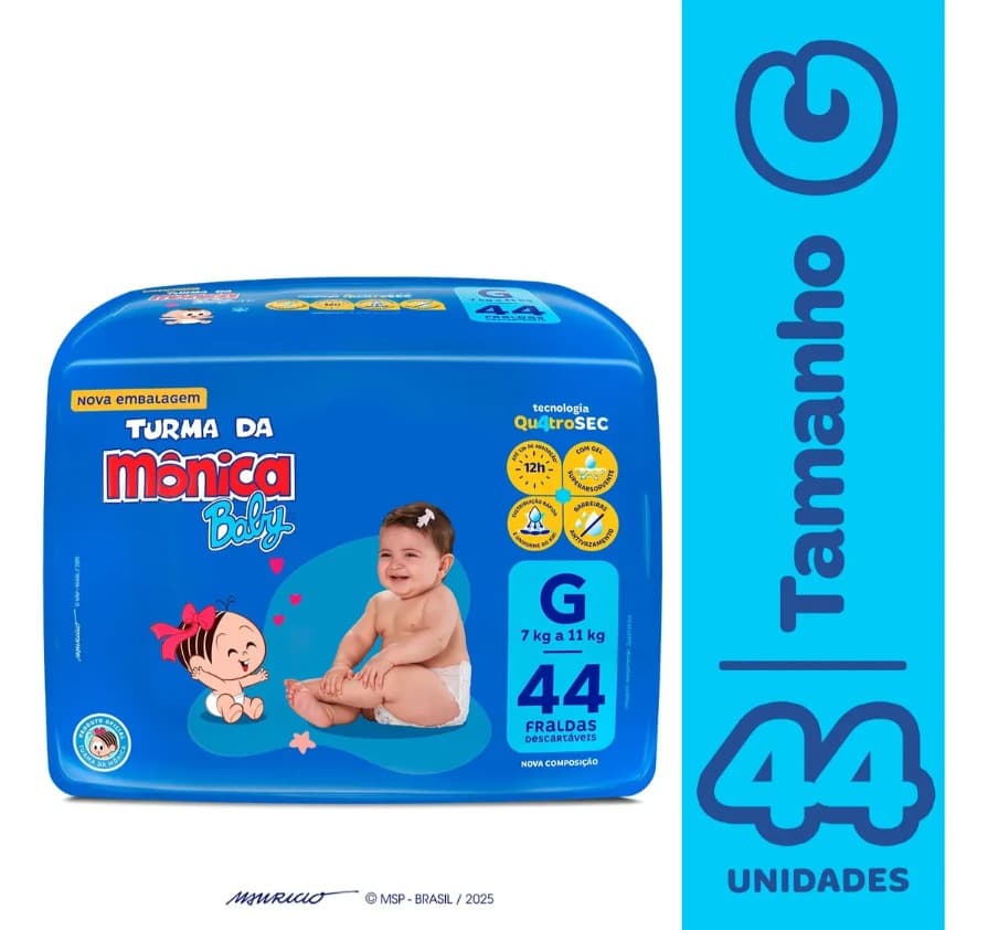 Fralda Turma da Mônica Tamanho G - 1
