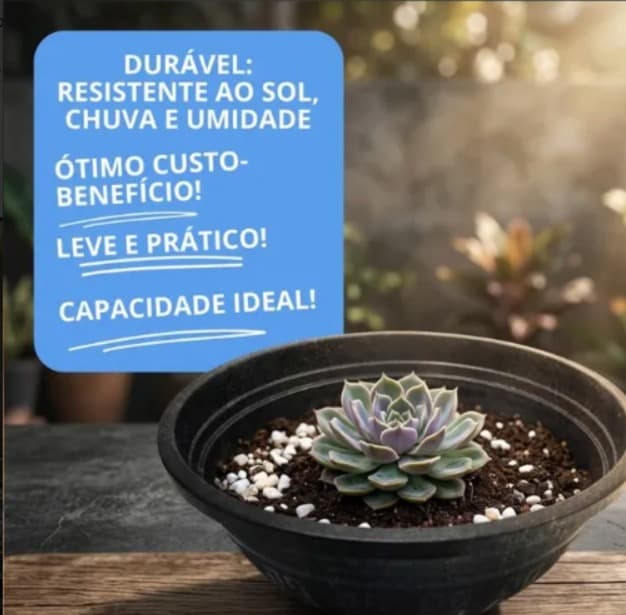 Vaso Tipo Cuia 6l Plástico Reforçado Jardim E Horta - 3