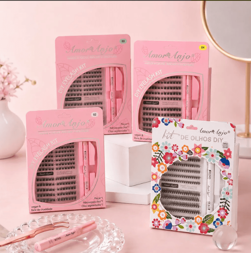 Kit Cílios Postiços Fio A Fio Amor Anjo Cola+selante+pinça - 5