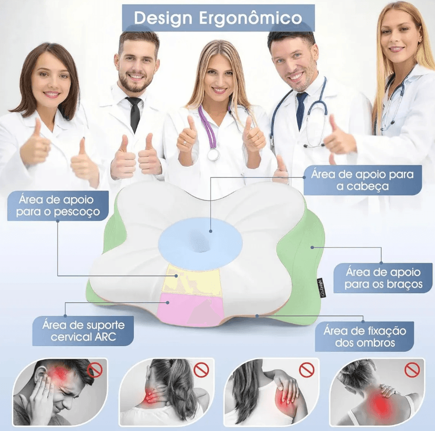 Travesseiro Cervical Ortopédico Nasa Viscoelástica D50 Ergonômico Coluna Relax Alívia - 3