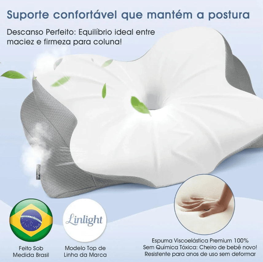Travesseiro Cervical Ortopédico Nasa Viscoelástica D50 Ergonômico Coluna Relax Alívia - 6