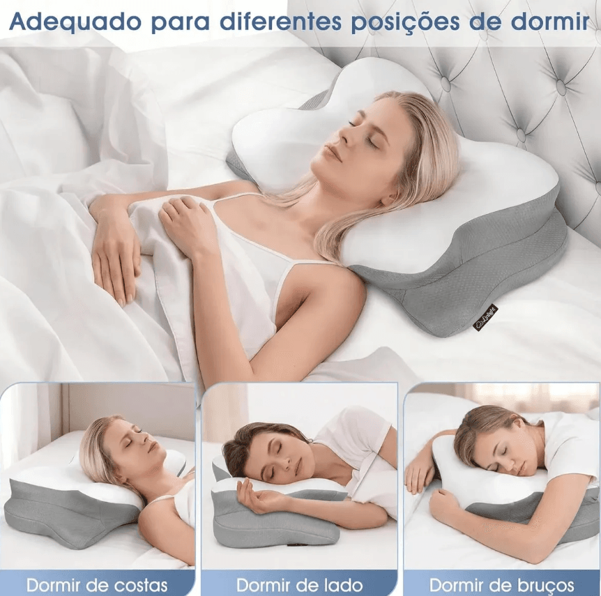 Travesseiro Cervical Ortopédico Nasa Viscoelástica D50 Ergonômico Coluna Relax Alívia - 7