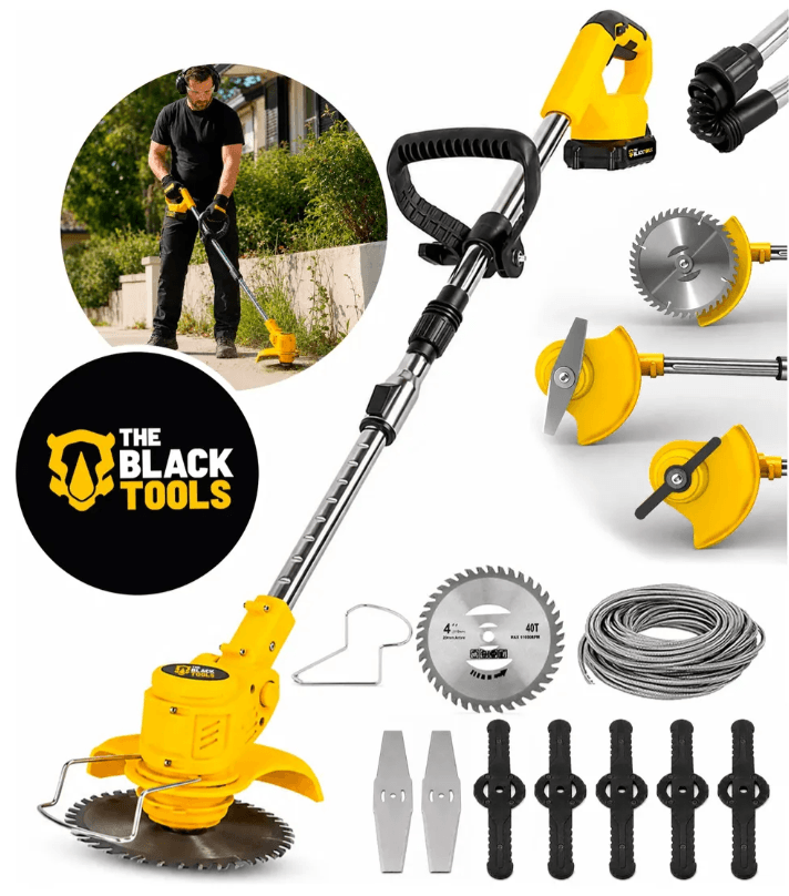 Roçadeira Aparador Grama A Bateria Recarregável 21v 750w Profissional Com Acessórios Tcg21c The Black Tools - 1