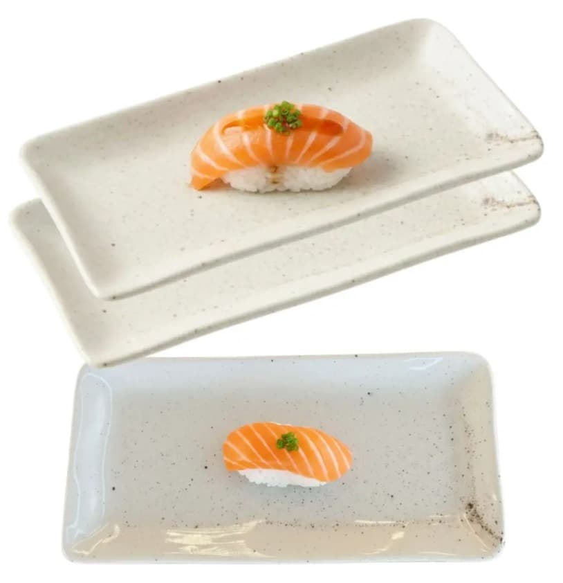 Kit 6 Travessa Oriental Japonesa Kakusara 20.5cm Porcelana - 1