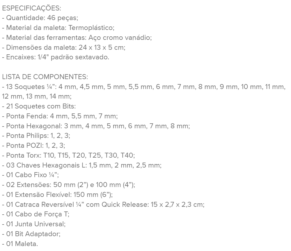 Kit Chaves Jogo Catraca Reversível Soquetes 46 Peças+maleta Vermelho - 8