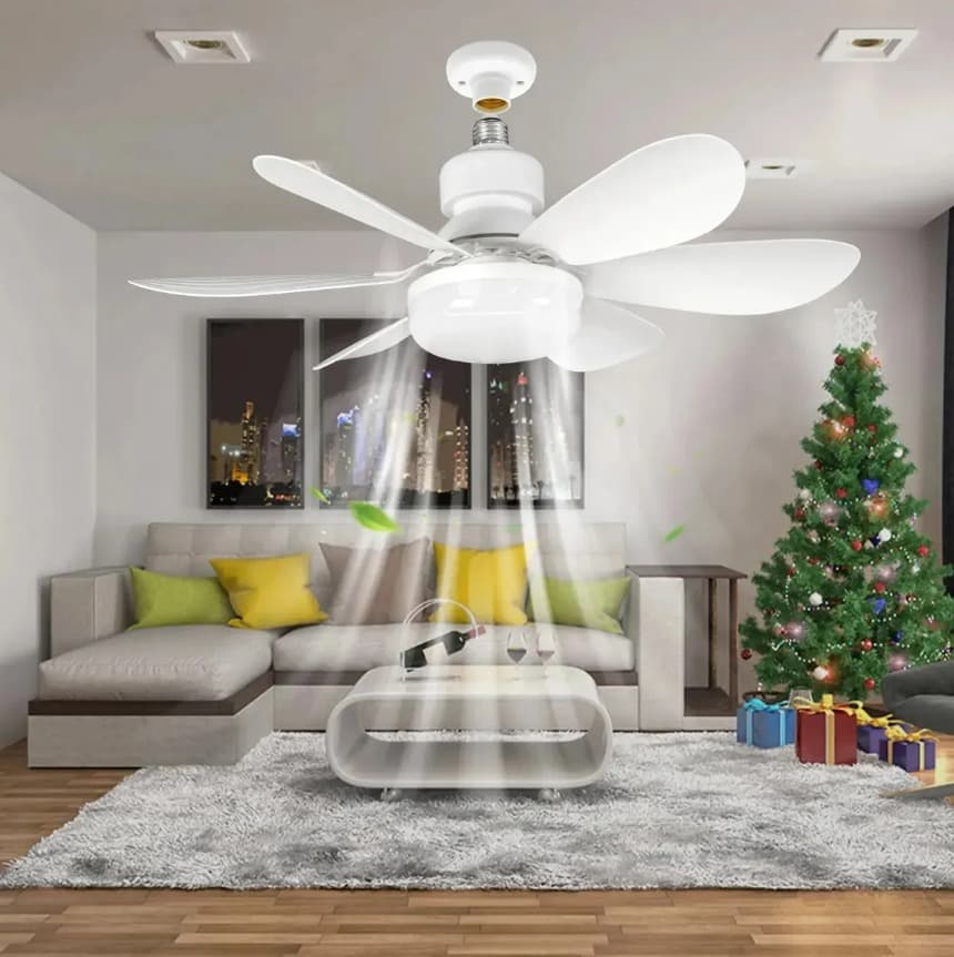 Ventilador de Teto Led 42cm Branco Controle Remoto Bivolt Silencioso - 1