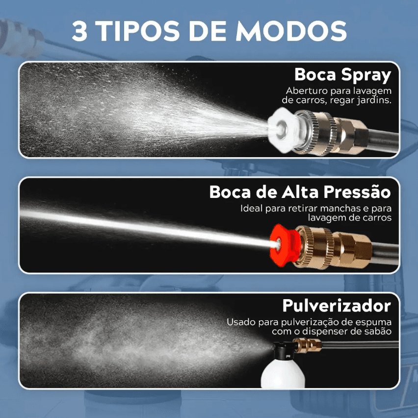 Lavadora Lava Jato Portatil Pressao 2 Baterias + Maleta - 4