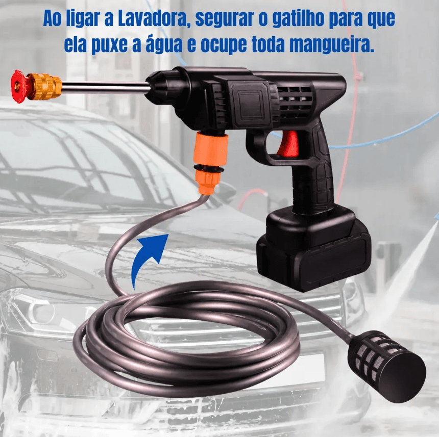 Lavadora Lava Jato Portatil Pressao 2 Baterias + Maleta - 5