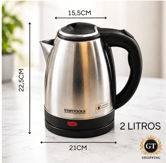 Chaleira Elétrica 2L Startools - Aquecimento Rápido, Base Giratória e Segurança Automática - 4