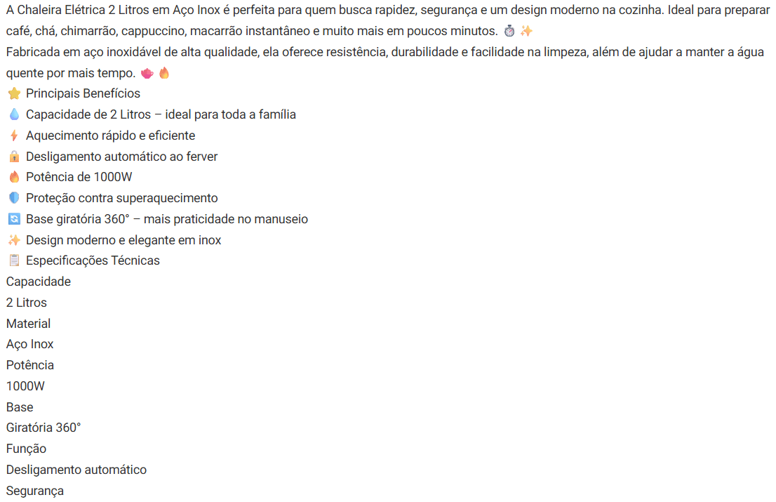 Chaleira Elétrica 2L Startools - Aquecimento Rápido, Base Giratória e Segurança Automática - 8