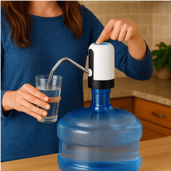 Dispenser Elétrico Portátil Água Automático Sensor Recarregável Galão Bomba Bebedouro - 4