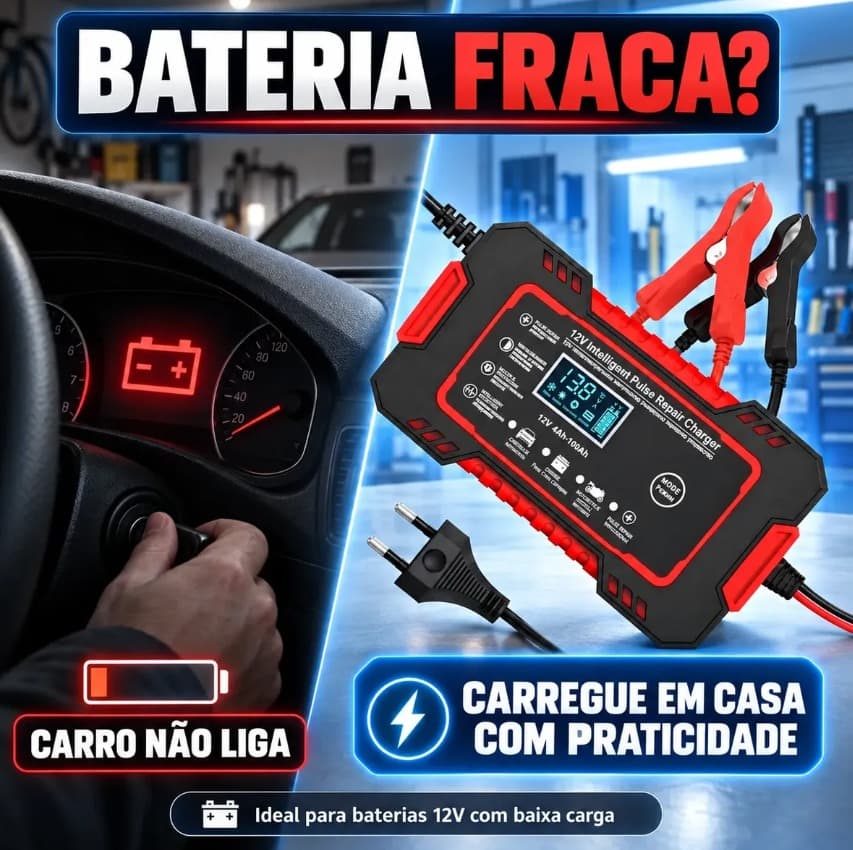 Carregador Bateria 12v Até 100 Amperes Carro Moto Caminhão - 6