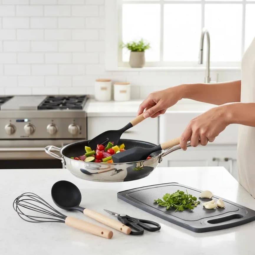 Conjunto 19 Peças Utensílios Cozinha Silicone Apoapp Preto - 2