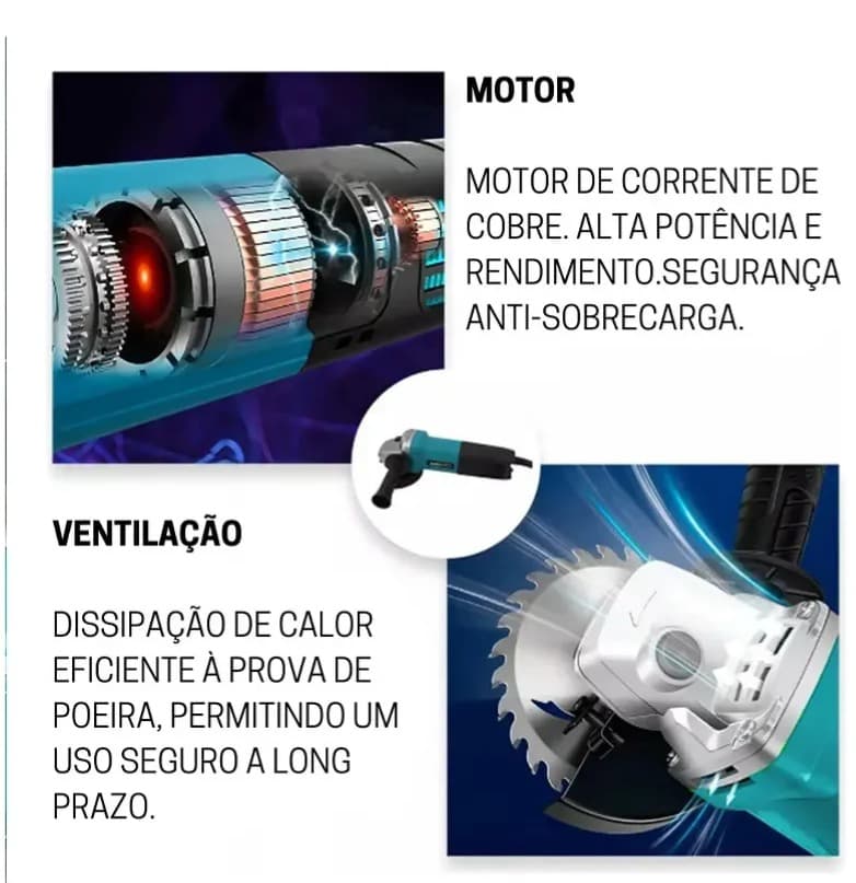 Esmerilhadeira Lixadeira Angular 850w 115 -127V - 4