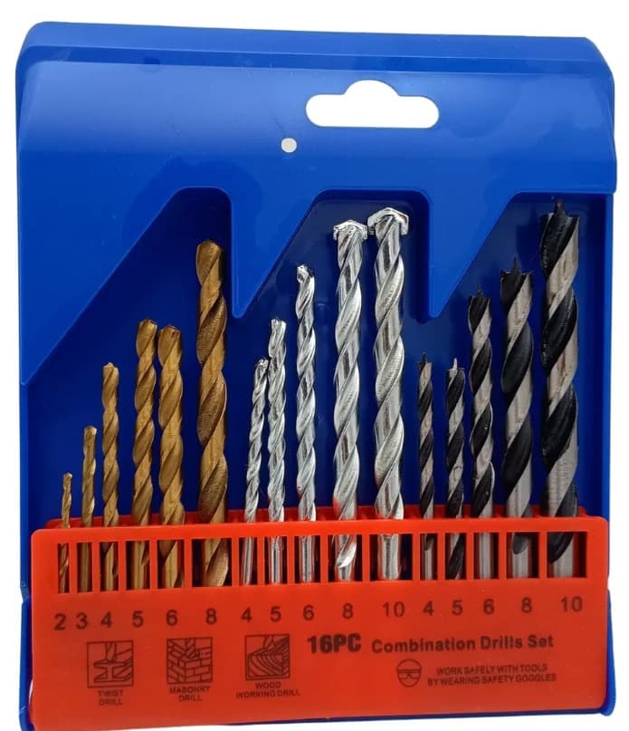 Kit De 16 Brocas Helicoidal Alvenaria, Madeira P/ Furadeira - 1