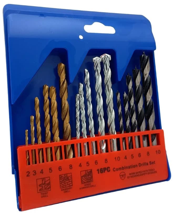 Kit De 16 Brocas Helicoidal Alvenaria, Madeira P/ Furadeira - 2