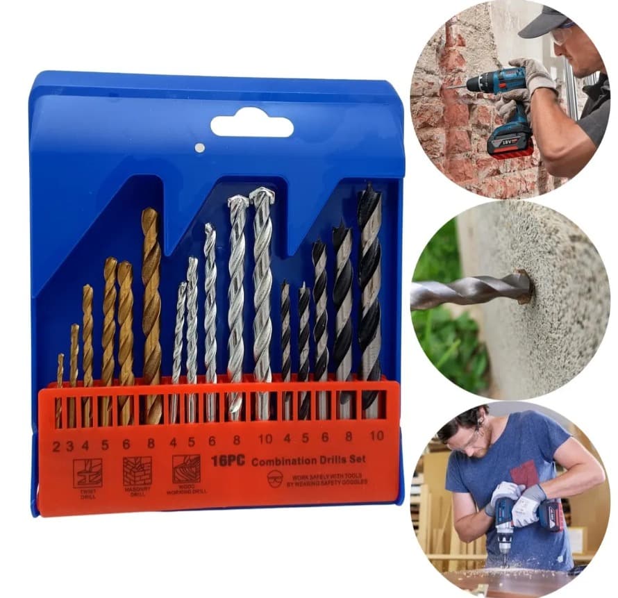 Kit De 16 Brocas Helicoidal Alvenaria, Madeira P/ Furadeira - 3