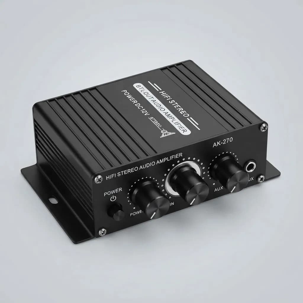 Mini Amplificador De Áudio Ak270 Preto 12v - 1