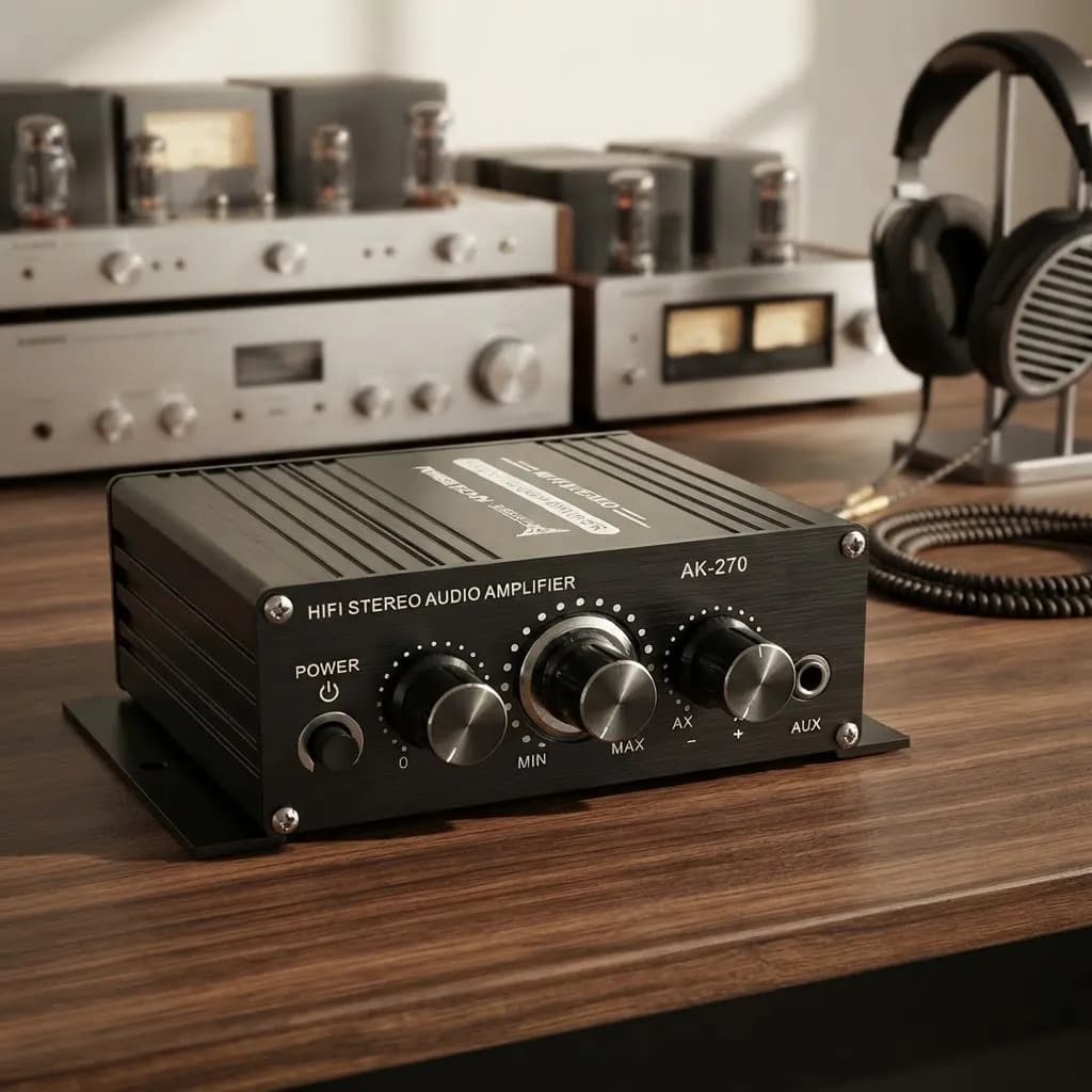 Mini Amplificador De Áudio Ak270 Preto 12v - 2