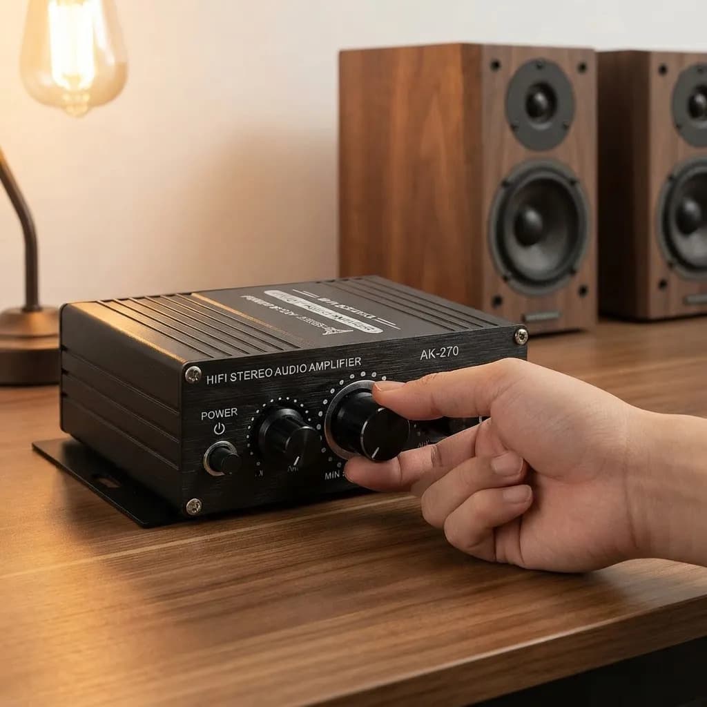 Mini Amplificador De Áudio Ak270 Preto 12v - 3