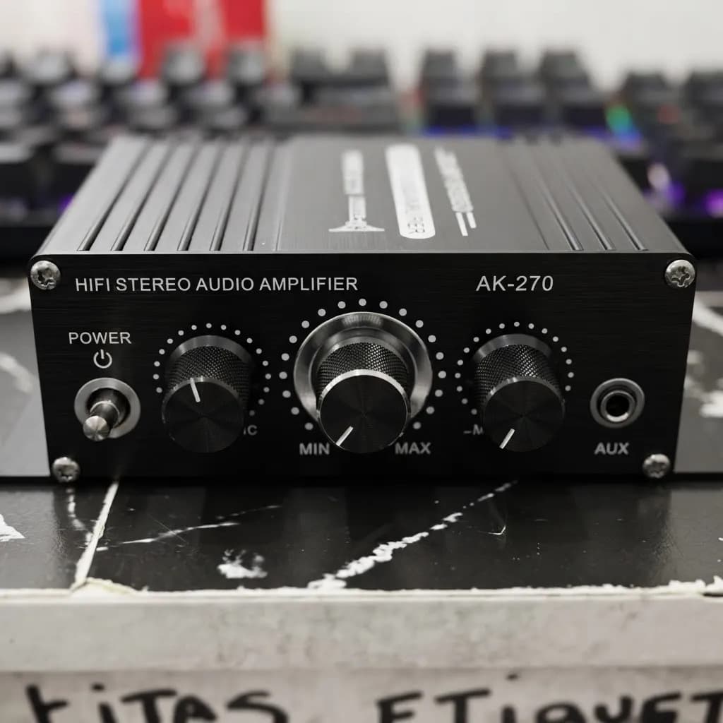 Mini Amplificador De Áudio Ak270 Preto 12v - 4