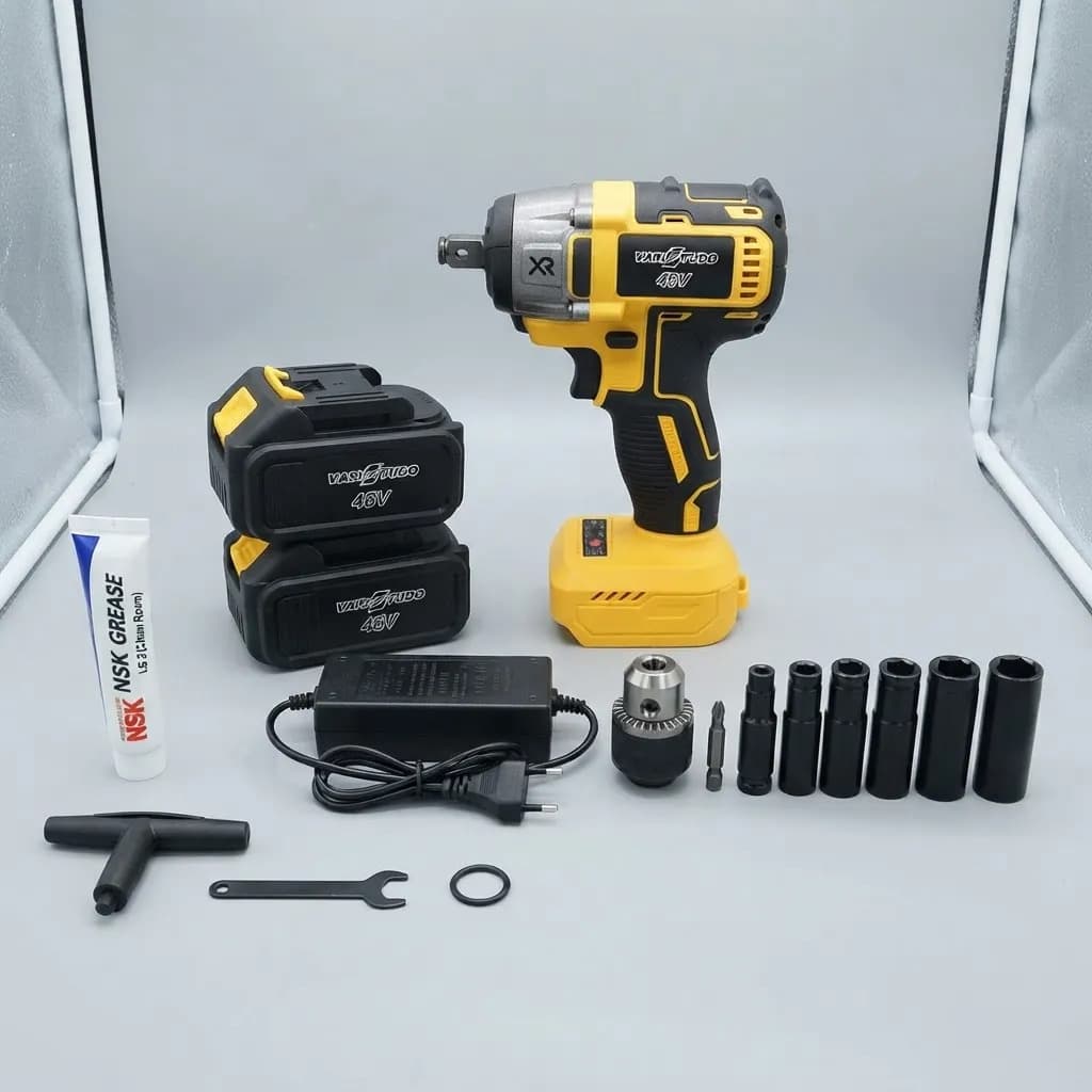 Chave De Impacto Sem Fio 2 Baterias 48v Com Maleta Amarelo - 1