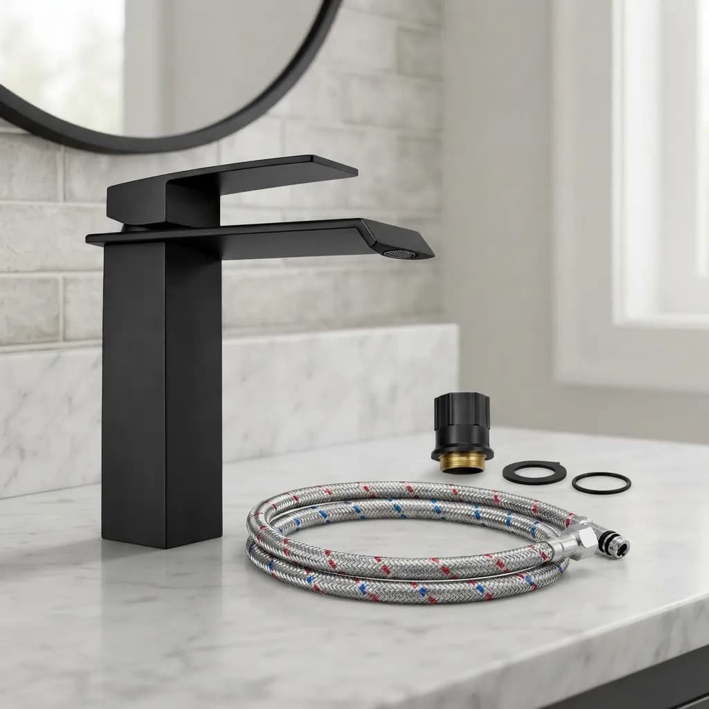 Torneira Para Banheiro Monocomando Cascata Bica Baixa Preto - 2