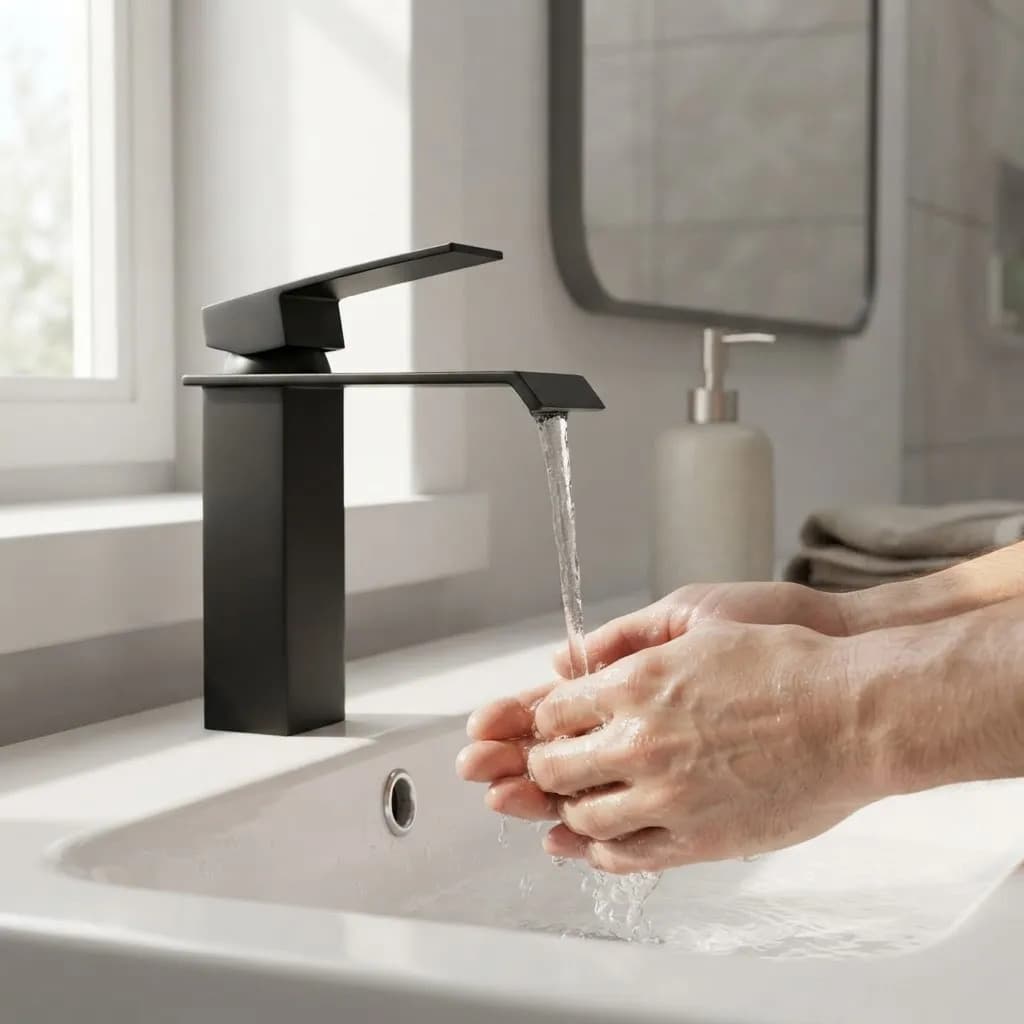 Torneira Para Banheiro Monocomando Cascata Bica Baixa Preto - 3