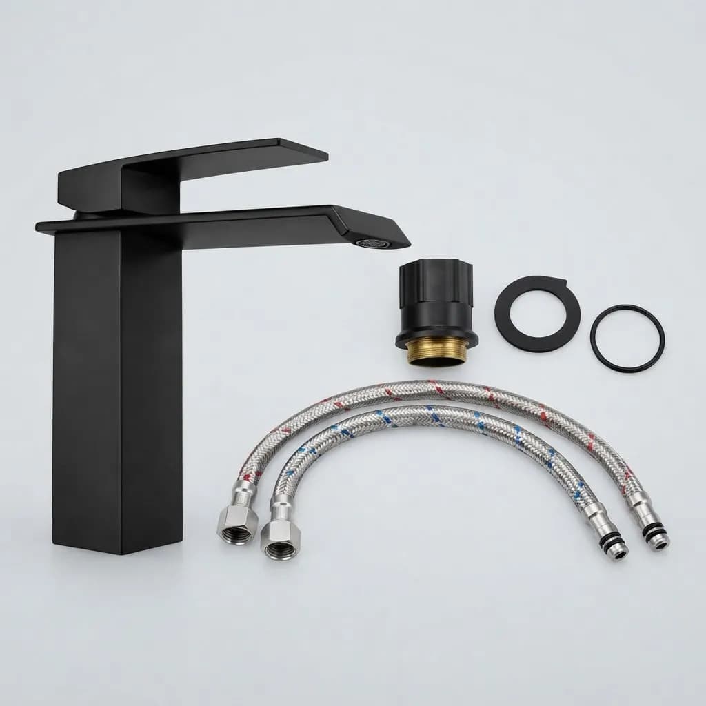 Torneira Para Banheiro Monocomando Cascata Bica Baixa Preto - 5