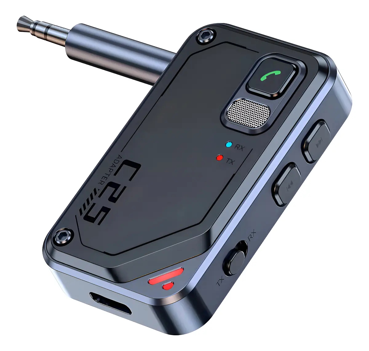 Transmissor/ Receptor Bluetooth 5.3 Aux P/ Carro E Laptop C25 2 EM 1 - 1