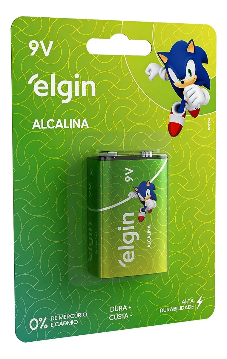 1-Pilhas Bateria 9v Alcalina Elgin - 1