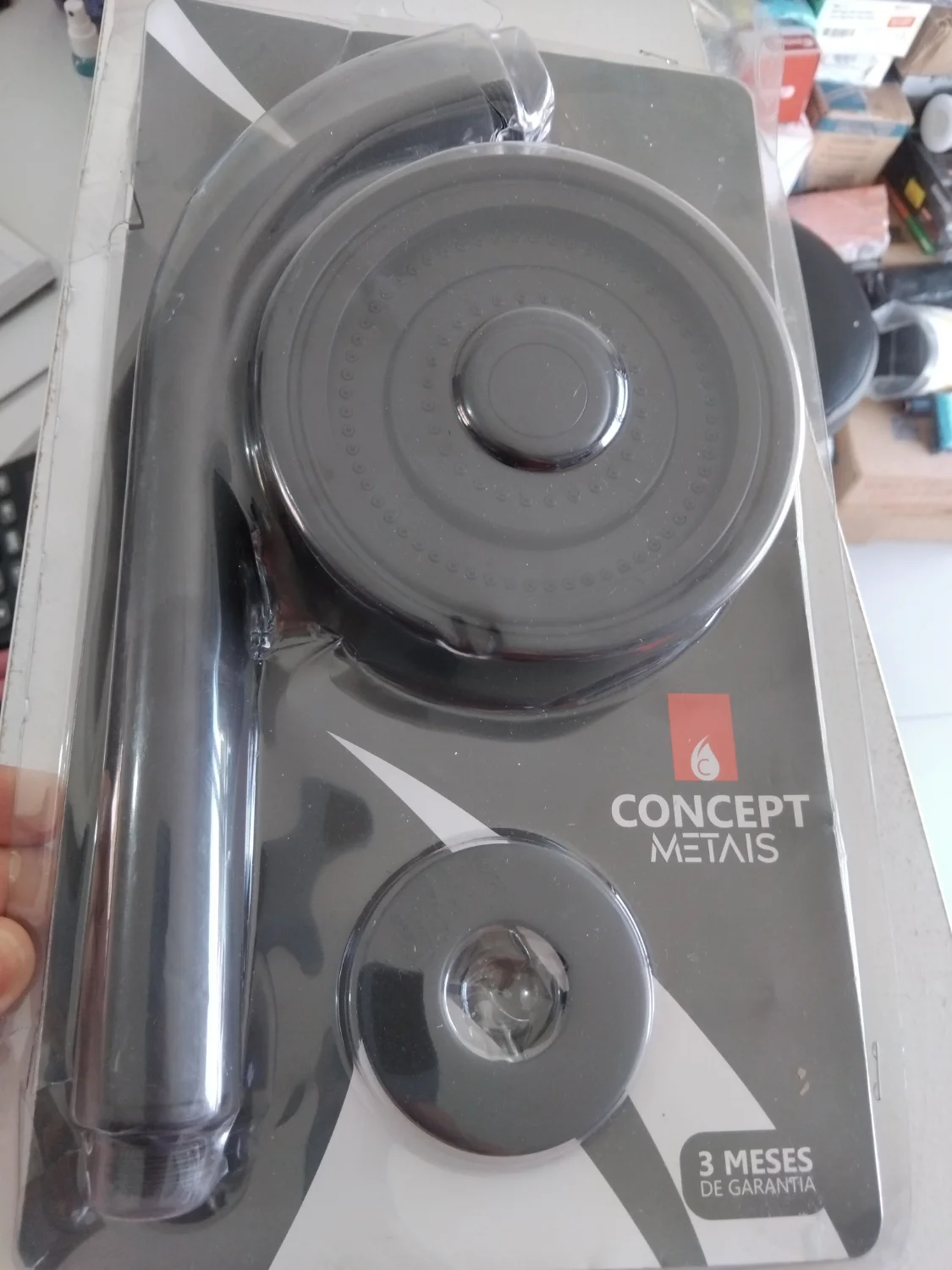 Ducha Chuveiro Articulável Gás E Solar Auto Limpante Preto ( CONCEPT METAIS) - 1