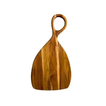 Tábua De Corte Royal P Com Cabo Madeira De Teca 38x19x2cm Lisa Marrom - 2