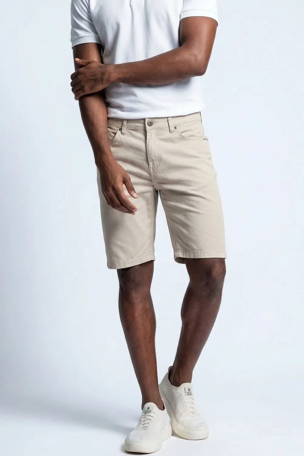Bermuda Masculina Sarja Básica Polo Wear Bege TAM 40 - 1