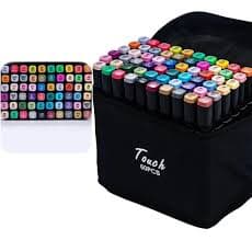 Estojo Kit 60 Canetinhas Colorir Ponta Dupla Hipoalergenica 60 Cores - 2