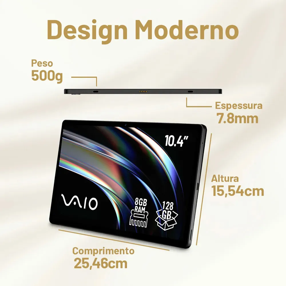 Tablet Vaio Tl10 8gb 128gb Octa-core, Tela 10.4 2k, 4g Wifi, Câmera 8mp + Selfie 5mp, 7000mah, Android 13, Com Teclado D - 2